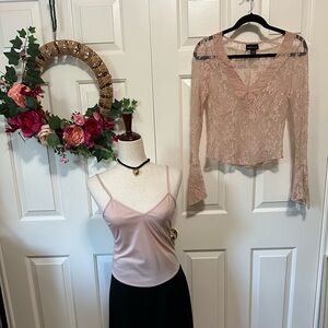 Moda International | Lace Bell Sleeve Camisole Blouse Top | size 8